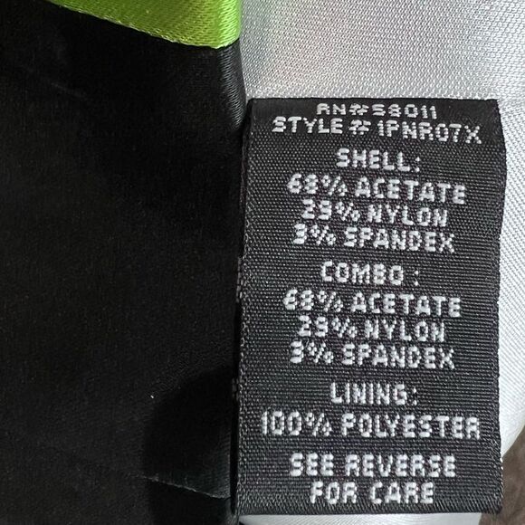 Jax black white and green color block strapless satin dress size 6 - Picture 8 of 8